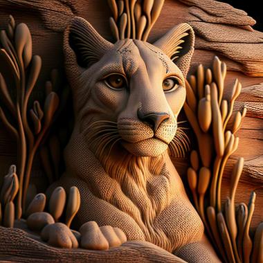 3D model Serengeti cat (STL)